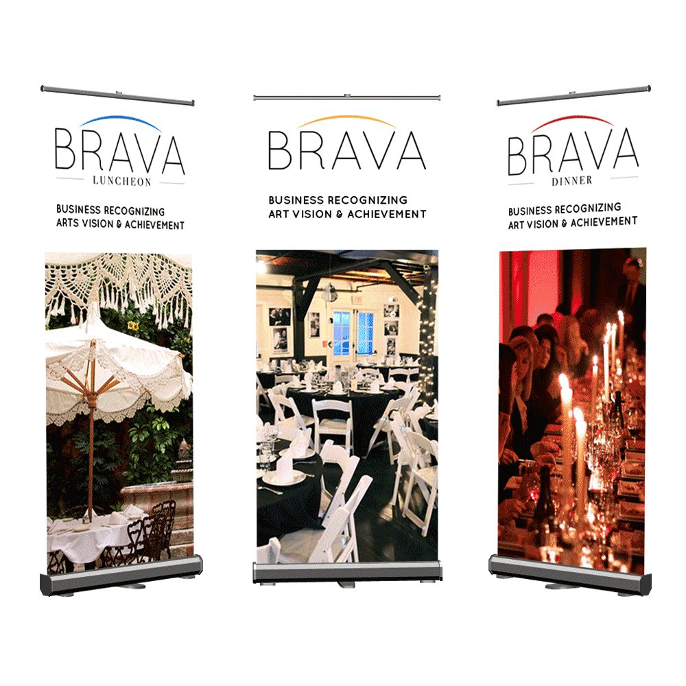 BRAVA logo on banners