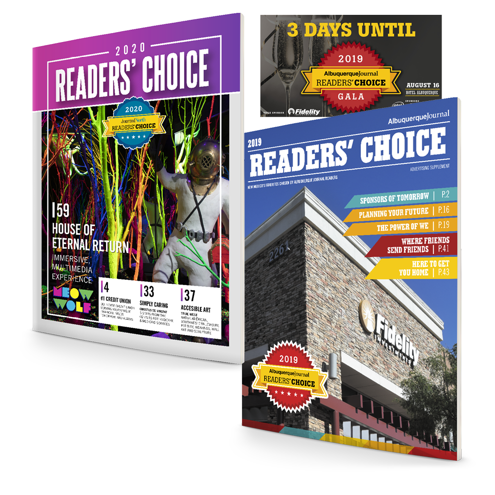 Readers' Choice covers and advertising