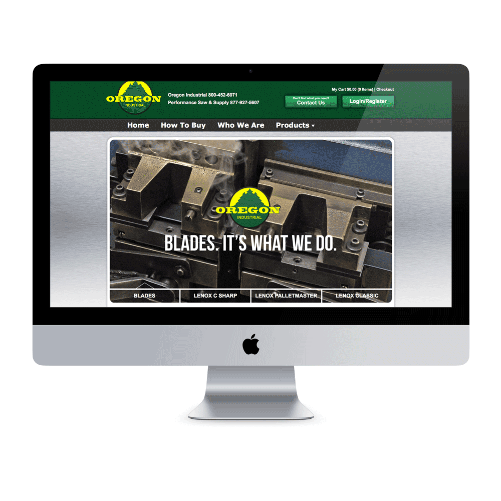 Oregon Industrial website landing page mockup